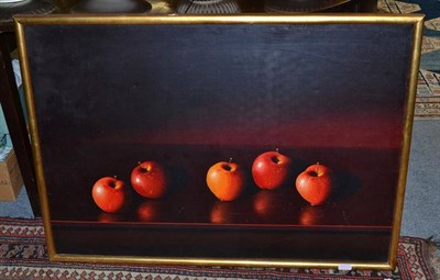 Lot 1134 - Giovanni Guarnieri (Contemporary)  A still life of apples  Signed, also inscribed verso and...