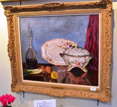 Lot 1135 - Denys George Wells V.P.R.B.A.(1881-1973) ";Strasbourg Tureen"; Signed and dated 1924, oil on...