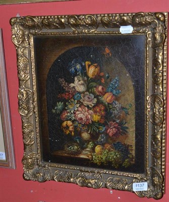 Lot 1137 - Follower of Gaspar Pieter Verbruggen II (19th century) Still life of assorted flowers in a...