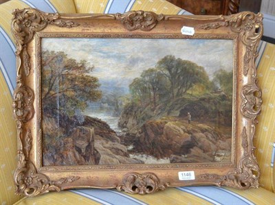 Lot 1146 - Frederick William Hulme (1816-1884)  ";A Salmon River North Wales"; Signed and dated 1882, oil...