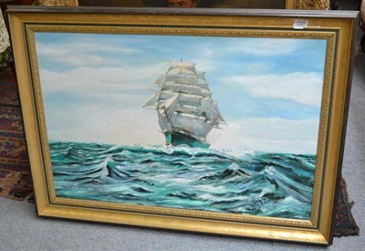 Lot 1149 - Justin Blake (20th/21st century)  ";Thermopyle"; - a clipper ship in an open sea Signed and...