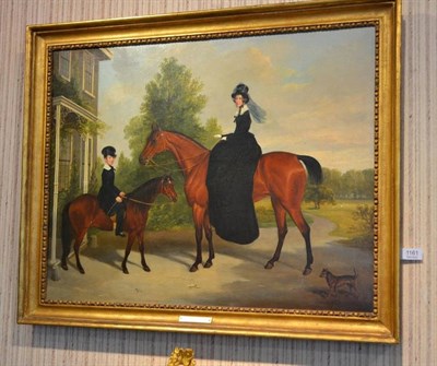 Lot 1161 - James Loder of Bath (1784-1860) ";Lady Antrobus and Son at Ottershaw Park, Surrey"; Signed and...