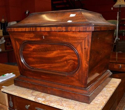 Lot 1231 - A Victorian Mahogany Sarcophagus Shaped Wine Cooler, 68cm wide