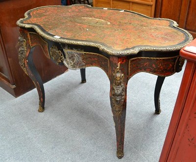 Lot 1239 - A Late 19th Century French Louis XV Style Boulle Table, with gilt metal mounts, 130cm wide