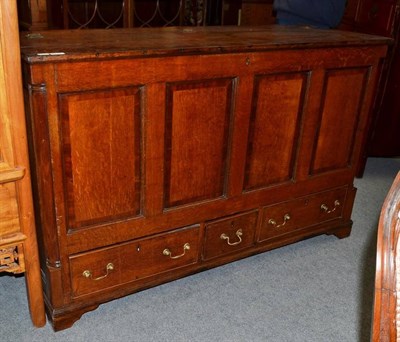 Lot 1242 - An 18th Century Oak Dower Chest, 146cm wide