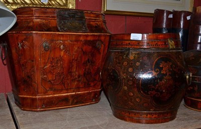 Lot 1259 - A Chinese Camphor Wood Hat Box, 20th century, with hinged lid and carrying handles, 50cm wide;...