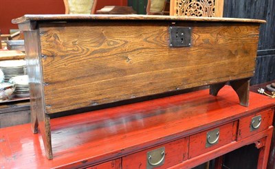 Lot 1262 - A 17th Century Elm Six-Plank Chest, 120cm wide