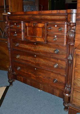 Lot 1288 - A Victorian Mahogany Scotch Chest, with cushion shaped top draw, 128cm wide