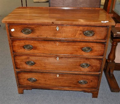 Lot 1307 - A George III Mahogany and Boxwood Strung Four Drawer Chest, 96cm wide