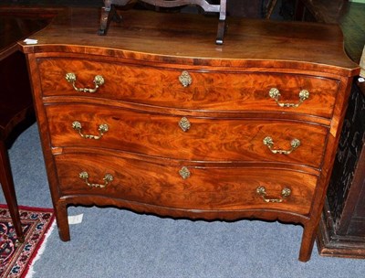 Lot 1332 - A George III Mahogany Serpentine Front Chest of Drawers, 3rd quarter 18th century, with three...