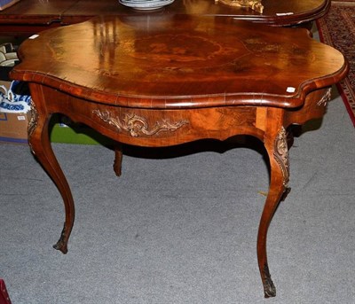 Lot 1333 - A Victorian Walnut and Marquetry Table, in French style, 110cm wide