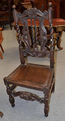 Lot 1366 - An Oak 17th Century and Later Chair