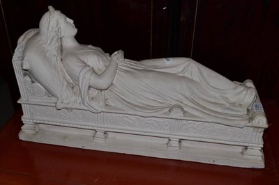 Lot 1395 - A 19th Century Plaster Figure of a Sleeping Lady, 60cm long  Ex. Renishaw Hall