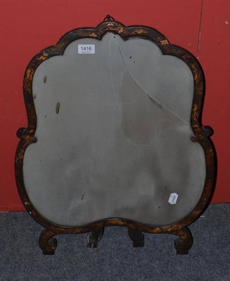 Lot 1416 - An 18th Century Style Japanned Easel Frame, with glazed panel (a.f.), height 61cm