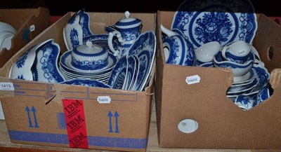 Lot 1419 - A 20th Century German Porcelain Blue and White Dinner Service, comprising two tureens and...