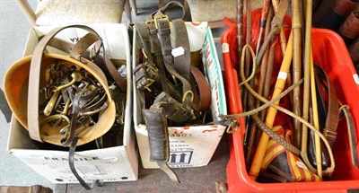 Lot 1434 - A Quantity of Various Horse Tack, including a leather lunge cavesson, a leather headcollar, a...