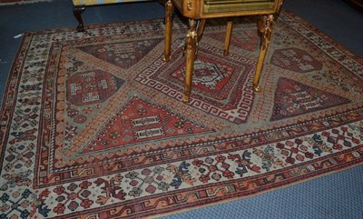 Lot 1463 - Ushak Carpet Central  West Anatolia The polychrome lattice field with central medallion enclosed by