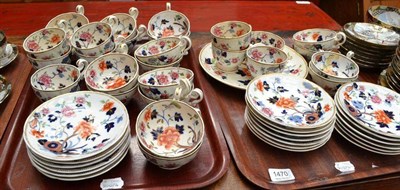 Lot 1470 - A Mid 19th Century Floral Decorated Tea Set, forty seven pieces