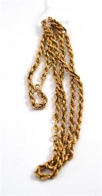 Lot 50 - A 9ct gold rope twist necklace and a rope bracelet