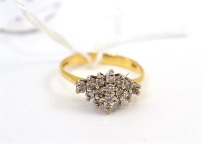 Lot 59 - An 18ct gold diamond cluster ring, total estimated diamond weight 0.33 carat approximately