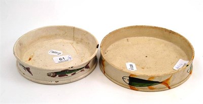 Lot 61 - Pearlware char dish and another (a.f.), 17cm and 19cm