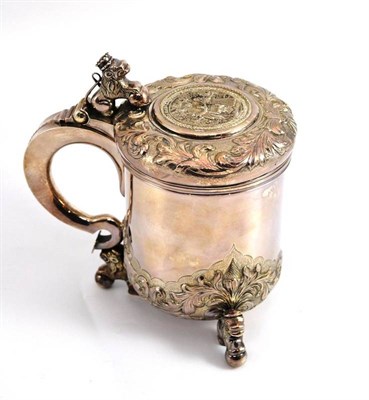 Lot 96 - A tankard depicting lions, stamped 'sterling 925 Denmark'