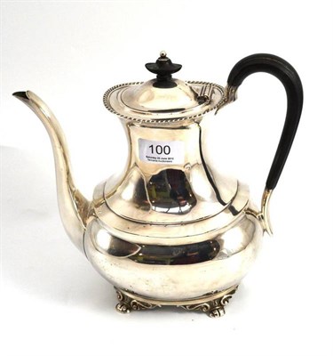 Lot 100 - Silver coffee pot, Sheffield assay, 1899