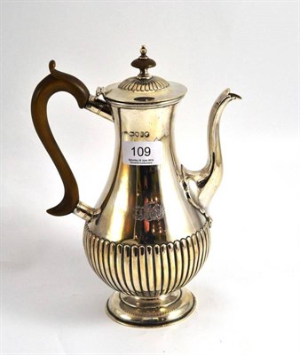 Lot 109 - A Victorian silver baluster coffee pot, London assay, 1880