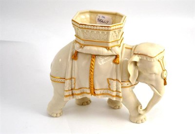 Lot 114 - Royal Worcester elephant vase modelled by James Hadley, with 19th century lozenge registration...