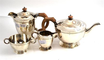 Lot 139 - A four piece silver tea service, London 1925