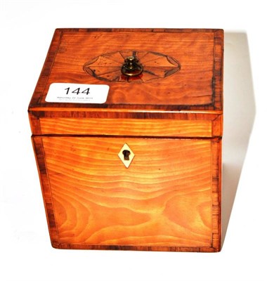 Lot 144 - George III satinwood tea caddy, height 12cm