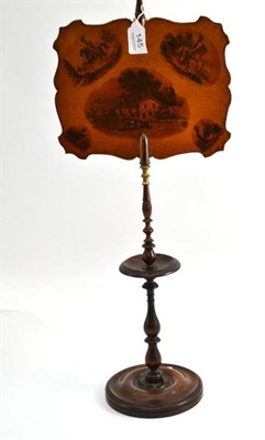 Lot 145 - A 19th century table screen, height 60cm