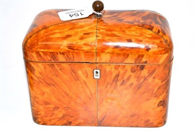 Lot 154 - A tortoiseshell two division tea caddy