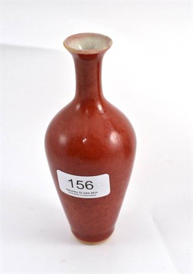 Lot 156 - Chinese red glaze vase, height 17cm