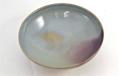 Lot 201 - A Chinese Junyao bowl with purple splash, the base unglazed, Yuan/Ming type, diameter 19cm