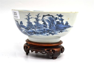 Lot 203 - Nanking cargo blue and white painted bowl and stand (Ex Christies Sale), diameter 19cm