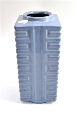 Lot 216 - Lavender glazed Cong vase, 31cm high