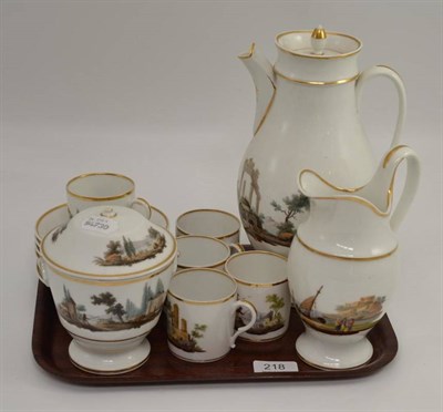 Lot 218 - A French porcelain Empire style coffee set