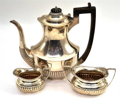 Lot 223 - Three piece silver coffee set, Birmingham assay