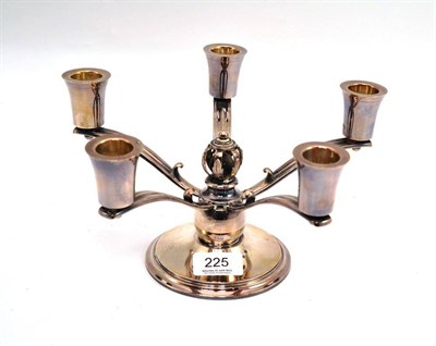 Lot 225 - Five branch candle holder, stamped 'Sterling 925, Denmark', height 14cm