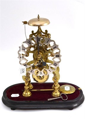 Lot 226 - A skeleton mantel timepiece with passing strike