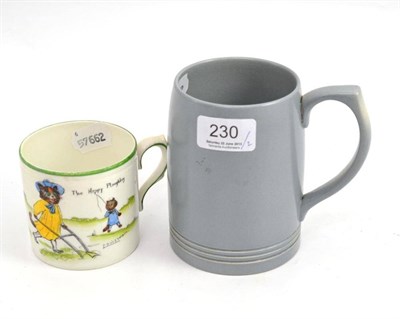 Lot 230 - A Louis Wain mug, height 8cm and a Keith Murray mug, height 13cm