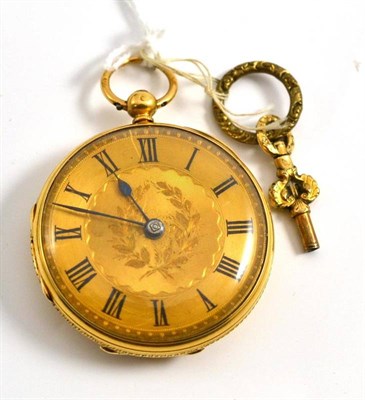 Lot 247 - A lady's 18ct gold fob watch