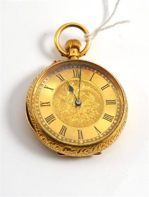 Lot 249 - A lady's fob watch, case stamped '18k'