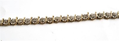 Lot 250 - 9ct gold diamond bracelet