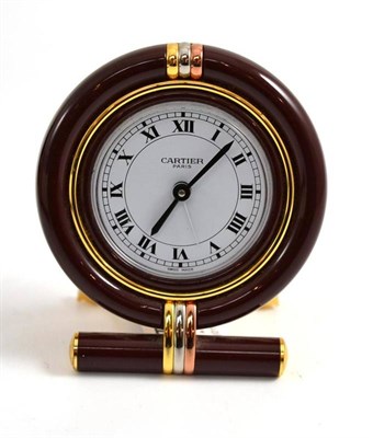 Lot 252 - A Cartier alarm desk timepiece