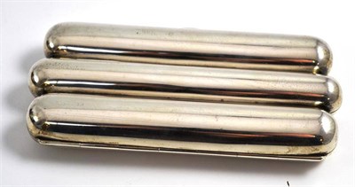 Lot 317 - A silver triple division cigar case