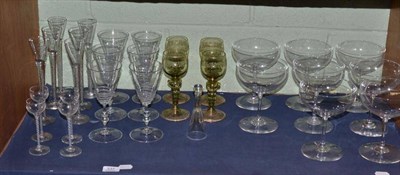 Lot 337 - Various drinking glasses including cotton and air twist