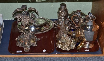 Lot 338 - A quantity of assorted silver plate including entrée dish, Elkington & Co style centrepiece...