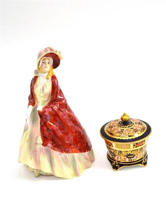 Lot 344 - A Royal Doulton figure 'The Paisley Shawl', HN1392, 21.5cm; and a Royal Crown Derby 'Imari'...